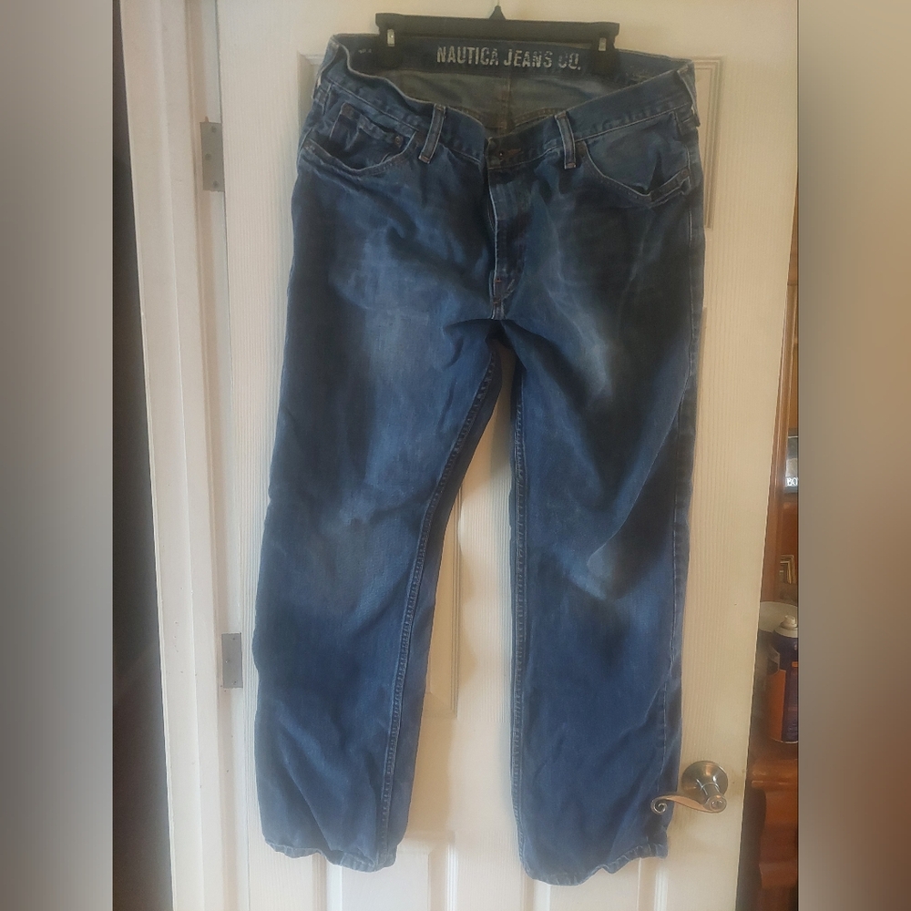 Nautica Men's Dark Blue Straight Jeans